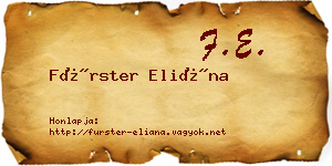 Fürster Eliána névjegykártya